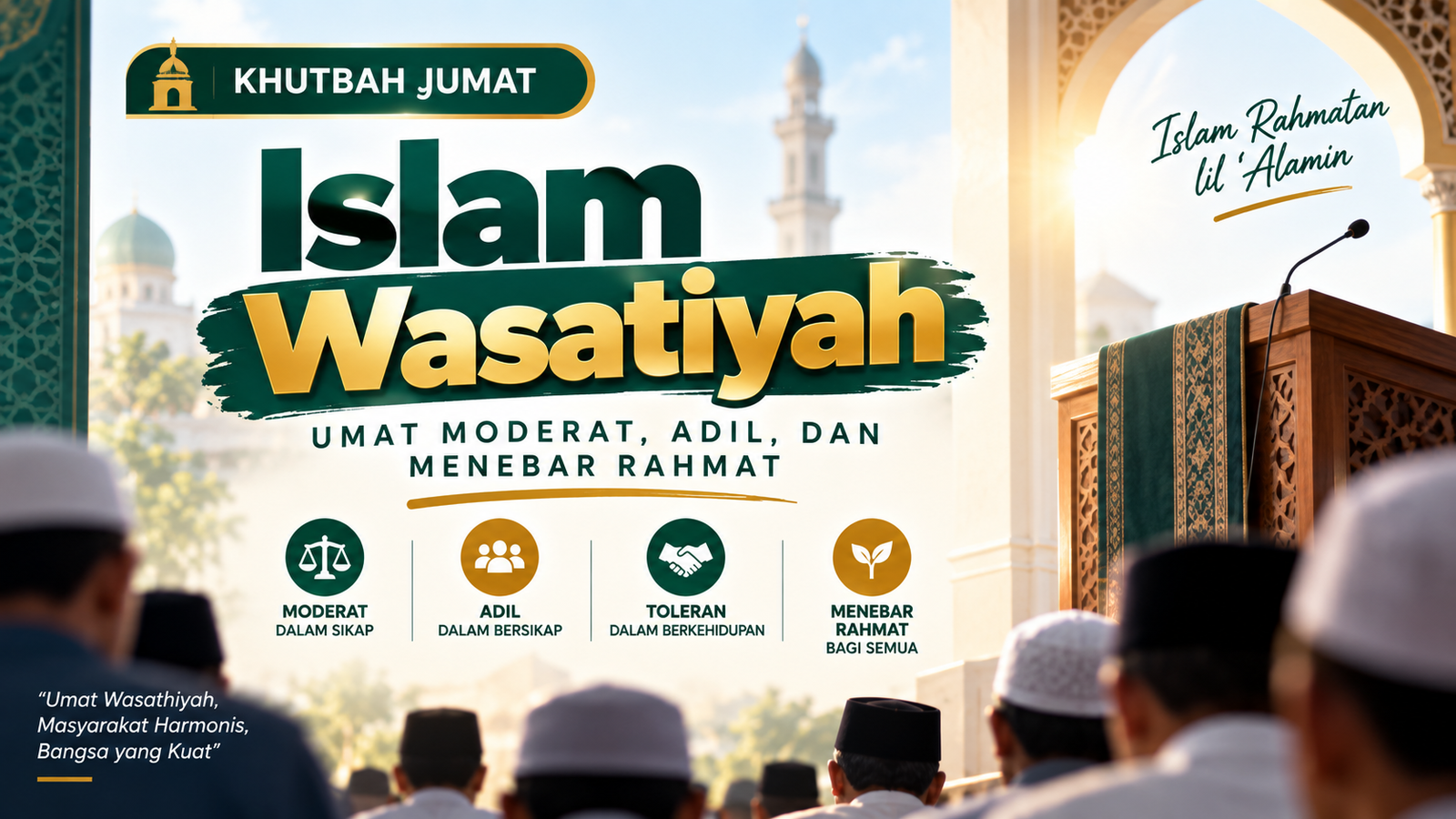 ISLAM WASATIYAH: MENJADI UMAT YANG MODERAT, ADIL, DAN MENEBAR RAHMAT